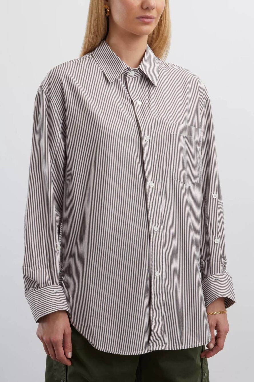 Citizens of Humanity Kayla Desert Stripe Brown Button Down Shirt size XS